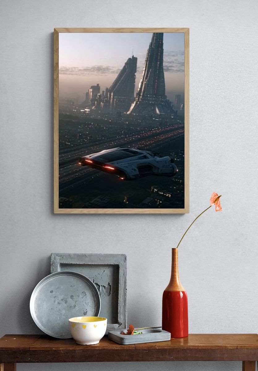 Futuristic Cityscape Sci-Fi Poster. — room view 3