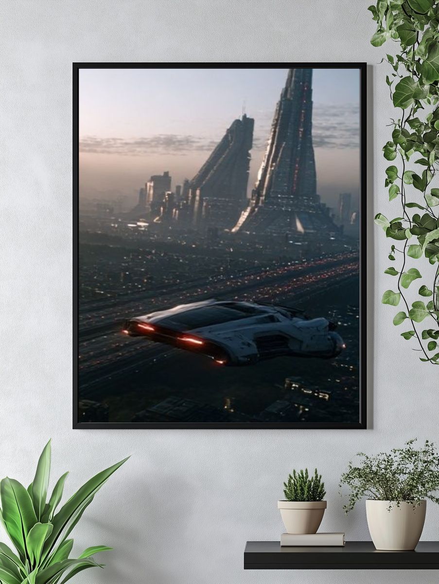 Futuristic Cityscape Sci-Fi Poster. — room view 4