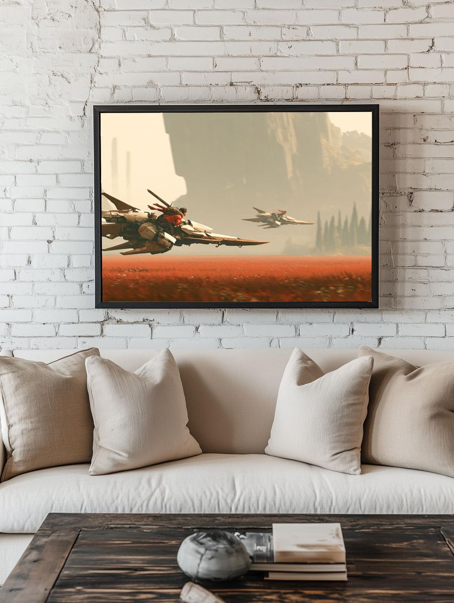 Sci-Fi Speeder Chase Poster. room preview