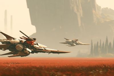 Sci-Fi Speeder Chase Poster.