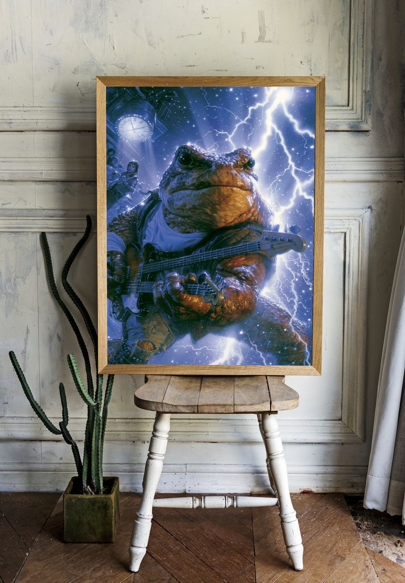 Frog Bassist Sci-Fi Poster. — room view 1