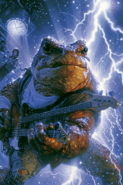 Frog Bassist Sci-Fi Poster.