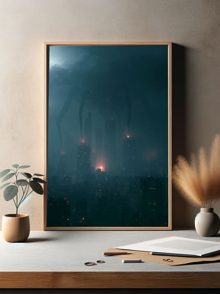 Kaiju Over City Skyline Poster. — room view 2
