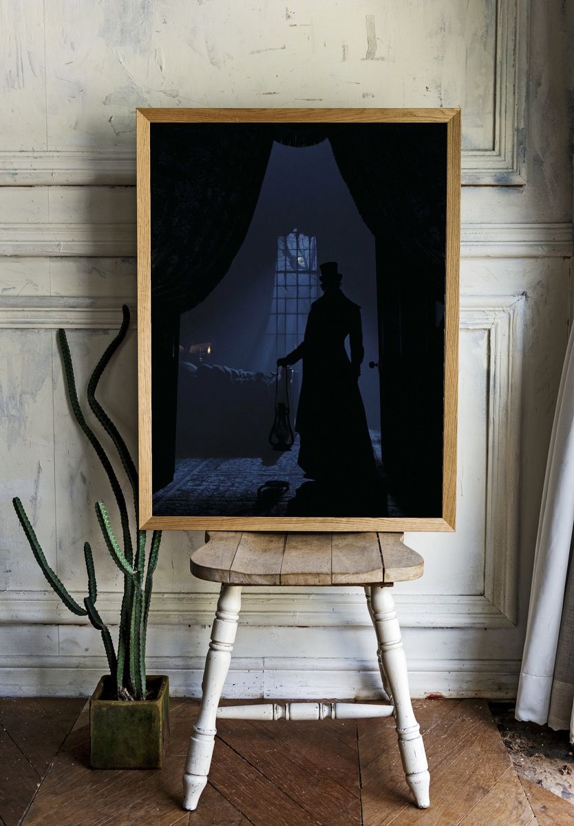Gothic Silhouette — Horror Print. room preview