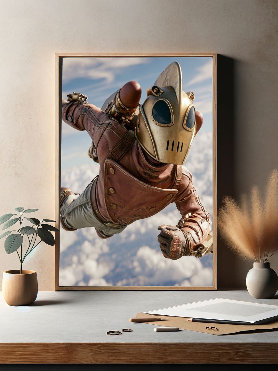 Retro Rocket Hero Sci-Fi Poster. — room view 2