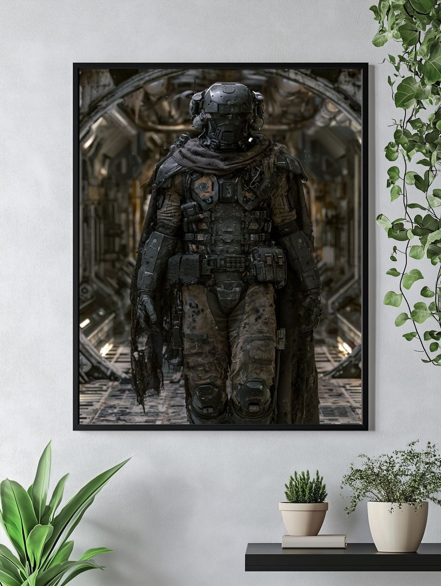 Armored Sci-Fi Soldier Poster. — room view 4