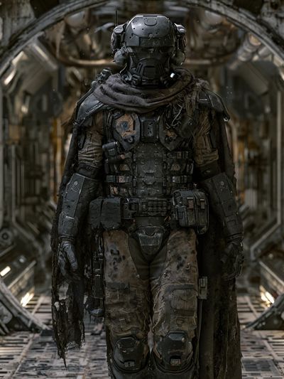 Armored Sci-Fi Soldier Poster.