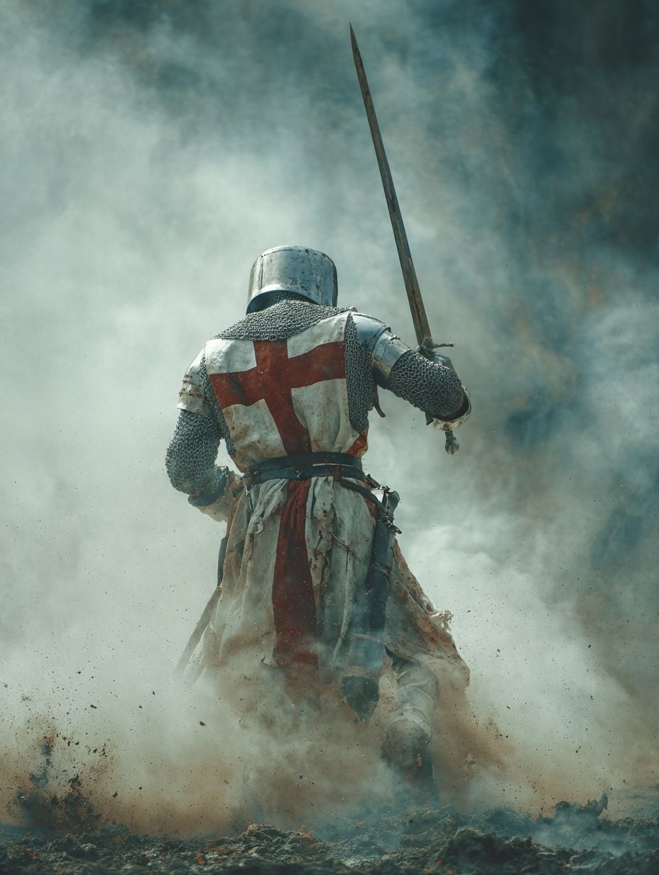 Crusader Knight Battle Poster. poster detail