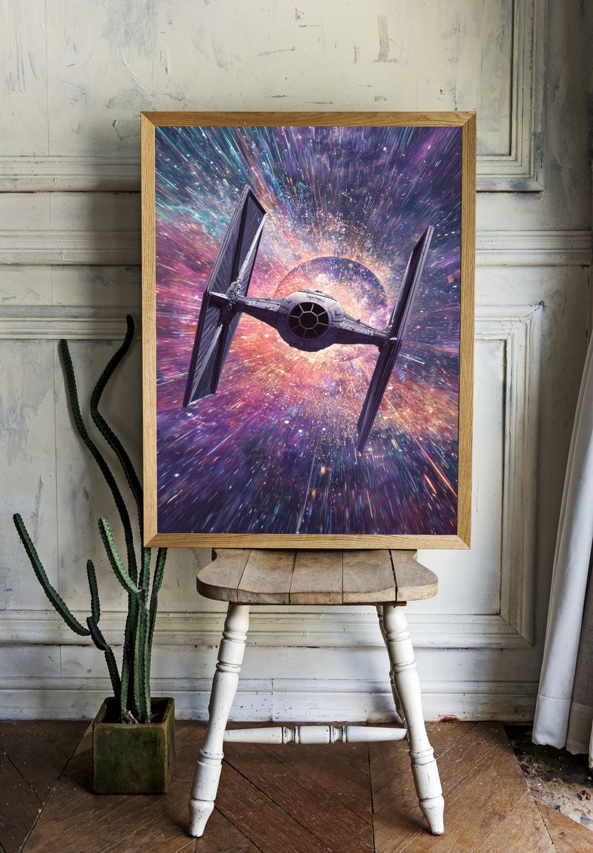 TIE Fighter Warp Speed Poster room preview