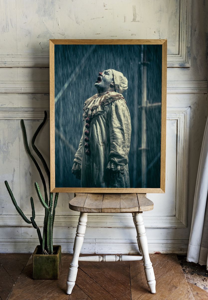 Rainy Clown Horror Poster. — room view 1