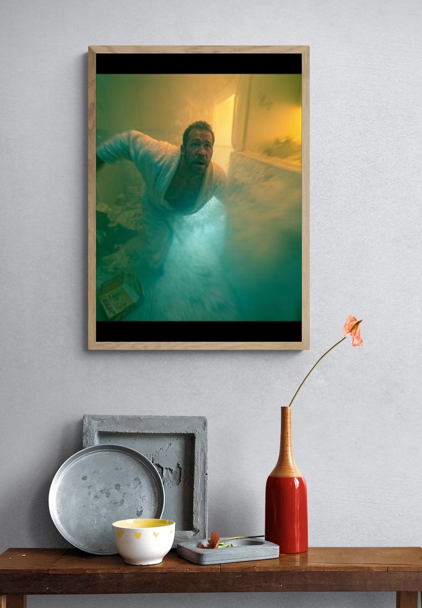 Man in Bathroom Thriller Poster. — room view 3