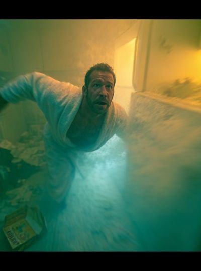 Man in Bathroom Thriller Poster.