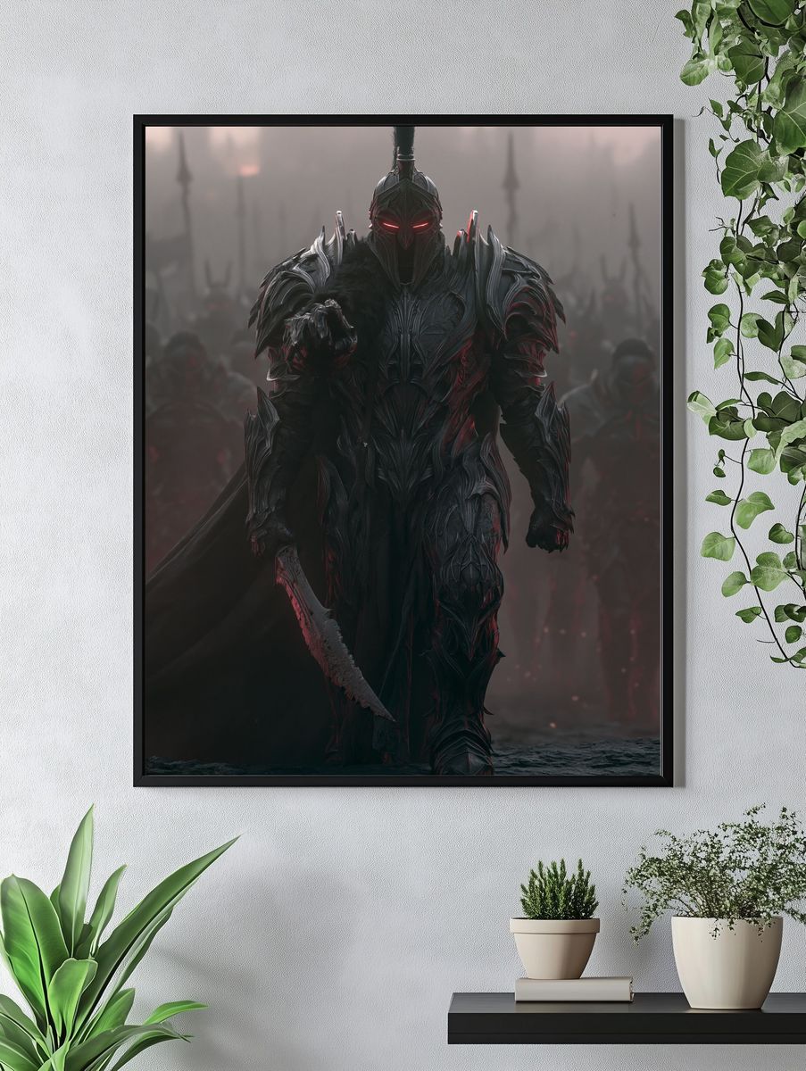 Dark Armored Warrior Fantasy Poster. — room view 4