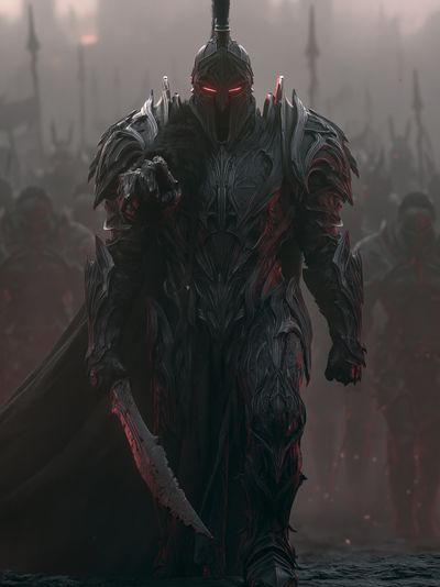 Dark Armored Warrior Fantasy Poster.
