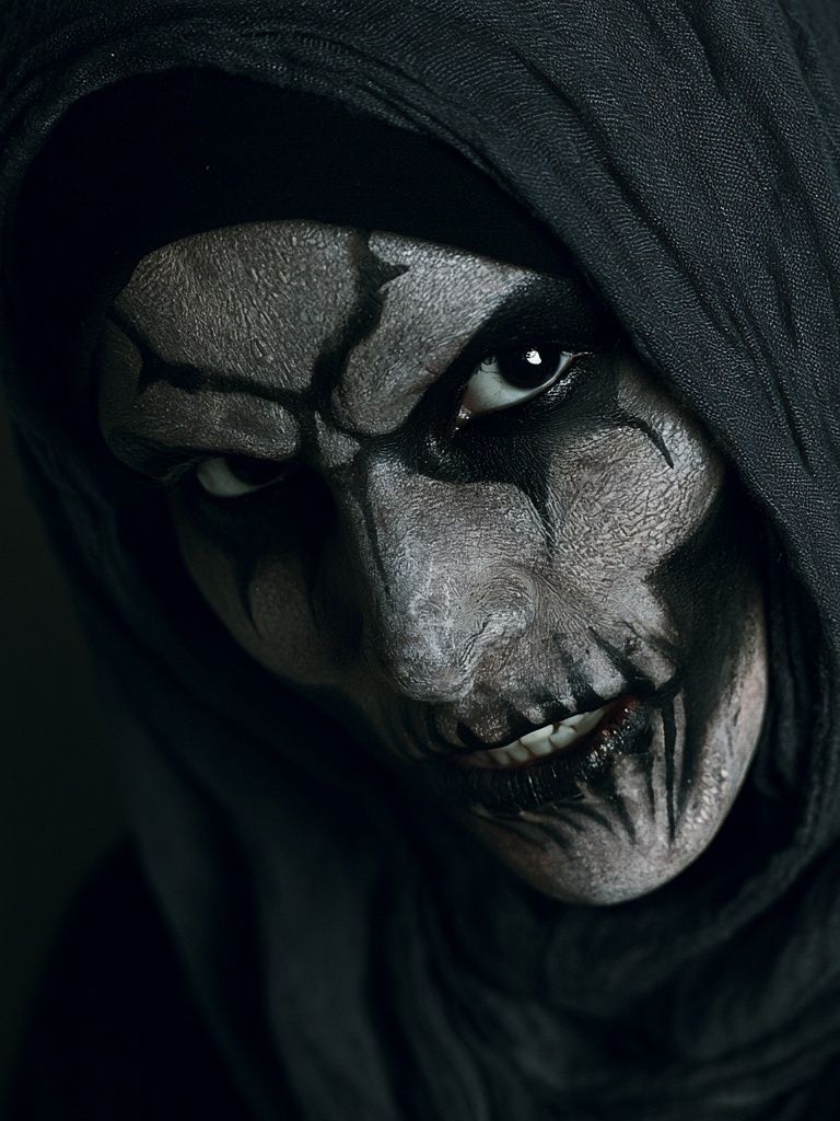 Creepy Hooded Face Horror Print. poster — movies art