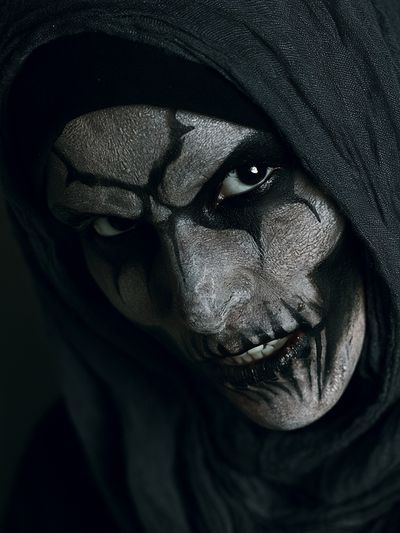 Creepy Hooded Face Horror Print. poster
