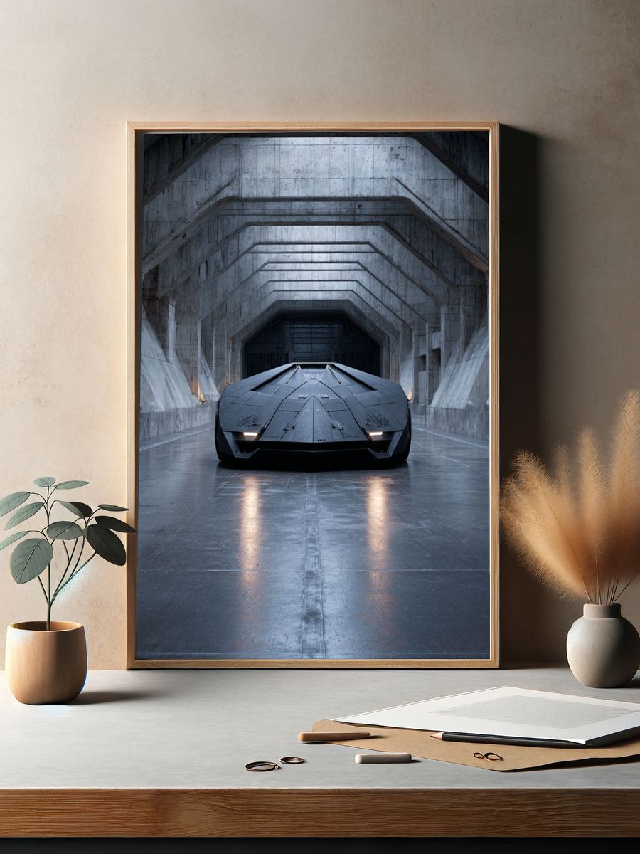Futuristic Supercar Tunnel Poster. — room view 2