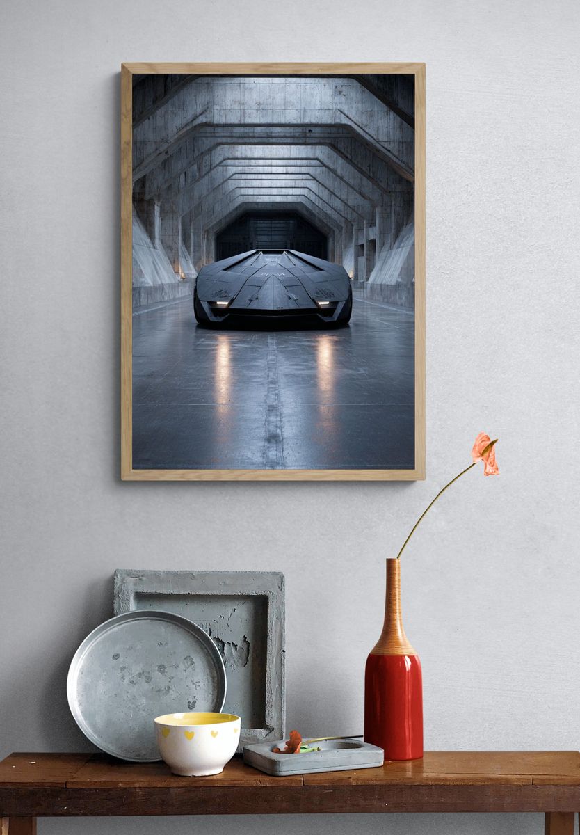 Futuristic Supercar Tunnel Poster. — room view 3