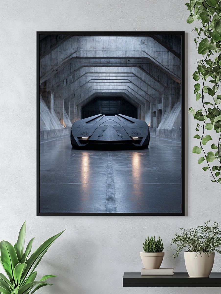 Futuristic Supercar Tunnel Poster. — room view 4