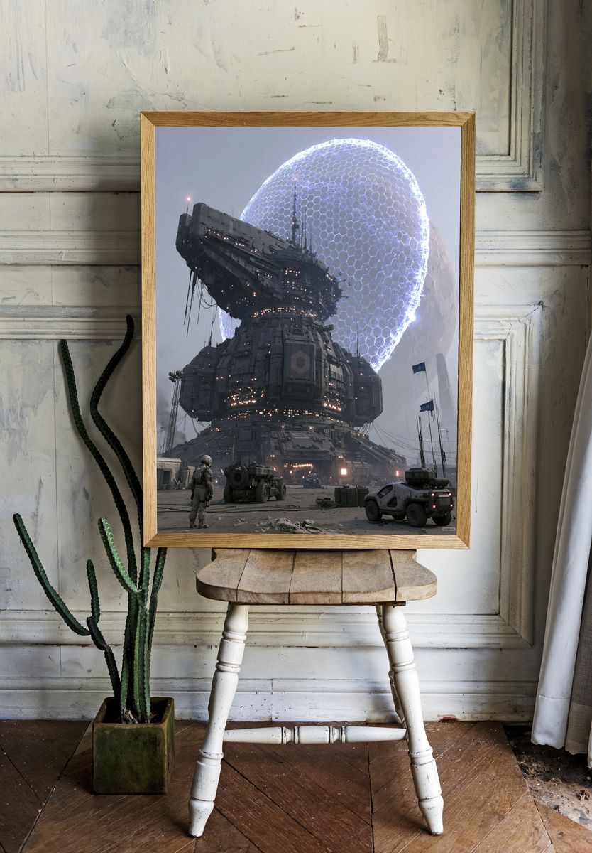 Sci-Fi Space Station Poster. — room view 1