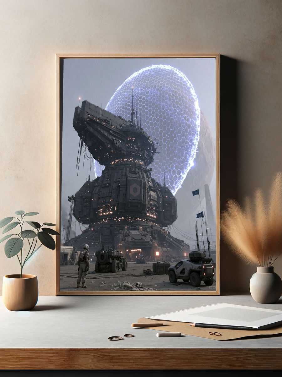 Sci-Fi Space Station Poster. — room view 2