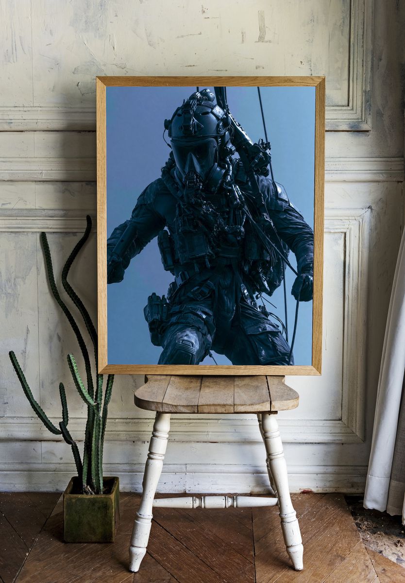 Tactical Sci-Fi Soldier Poster. room preview
