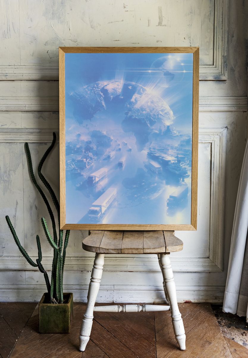 Futuristic Earthscape Sci-Fi Print. — room view 1