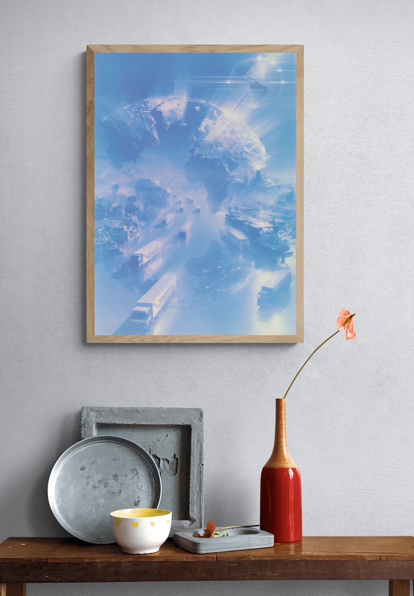 Futuristic Earthscape Sci-Fi Print. — room view 3