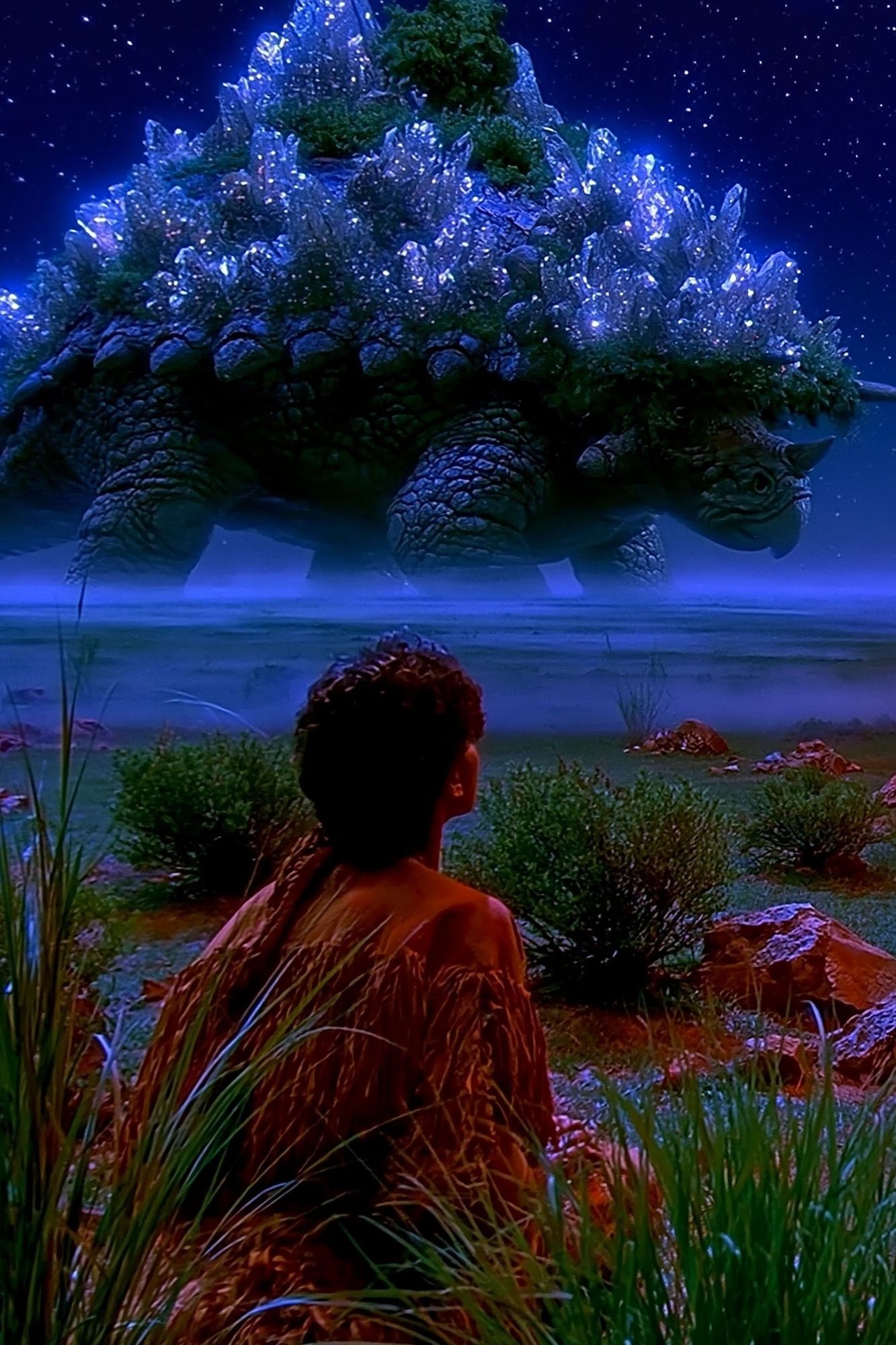 Crystal Dinosaur Nightscape Poster. poster — movies art
