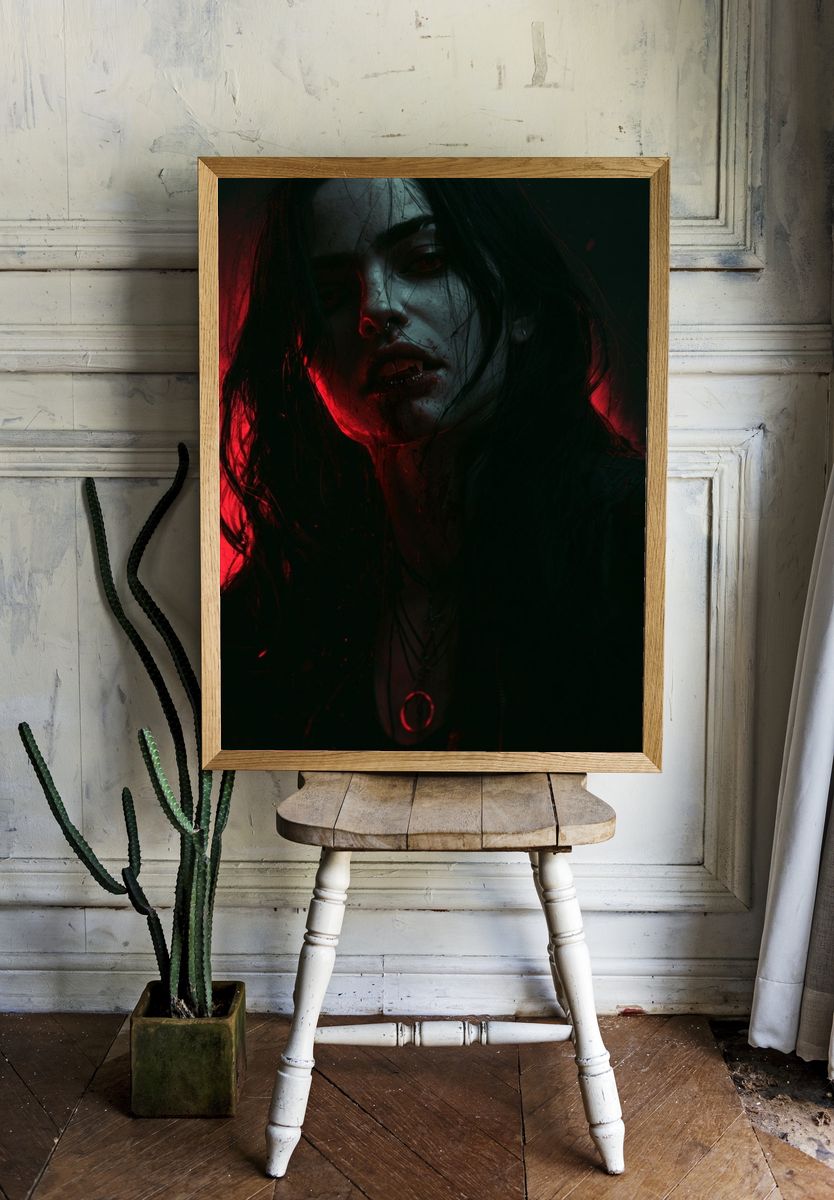 Gothic Vampire Portrait Poster. room preview