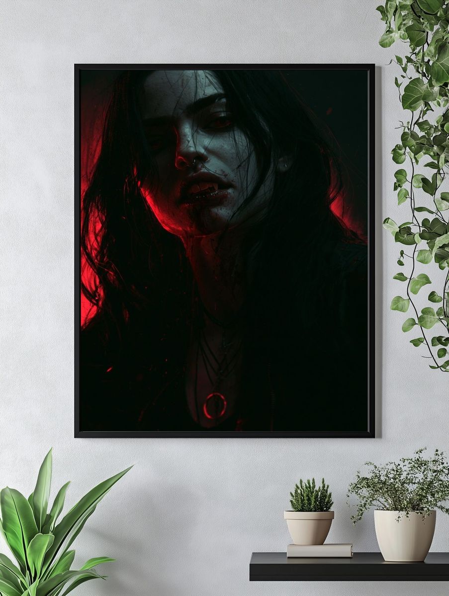 Gothic Vampire Portrait Poster. — room view 4