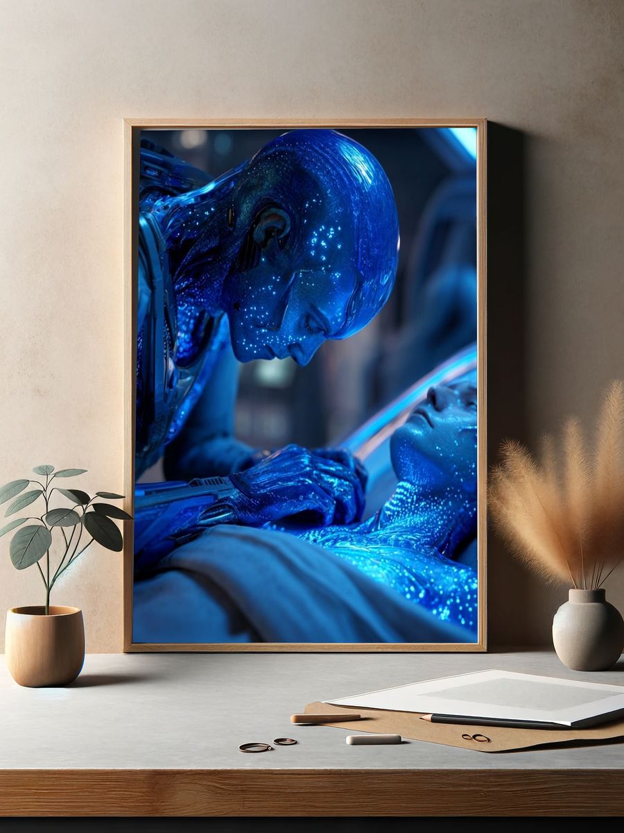Blue Sci-Fi Awakening Poster. — room view 2