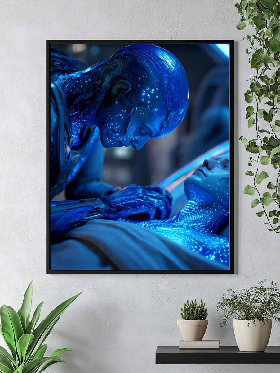 Blue Sci-Fi Awakening Poster. — room view 4