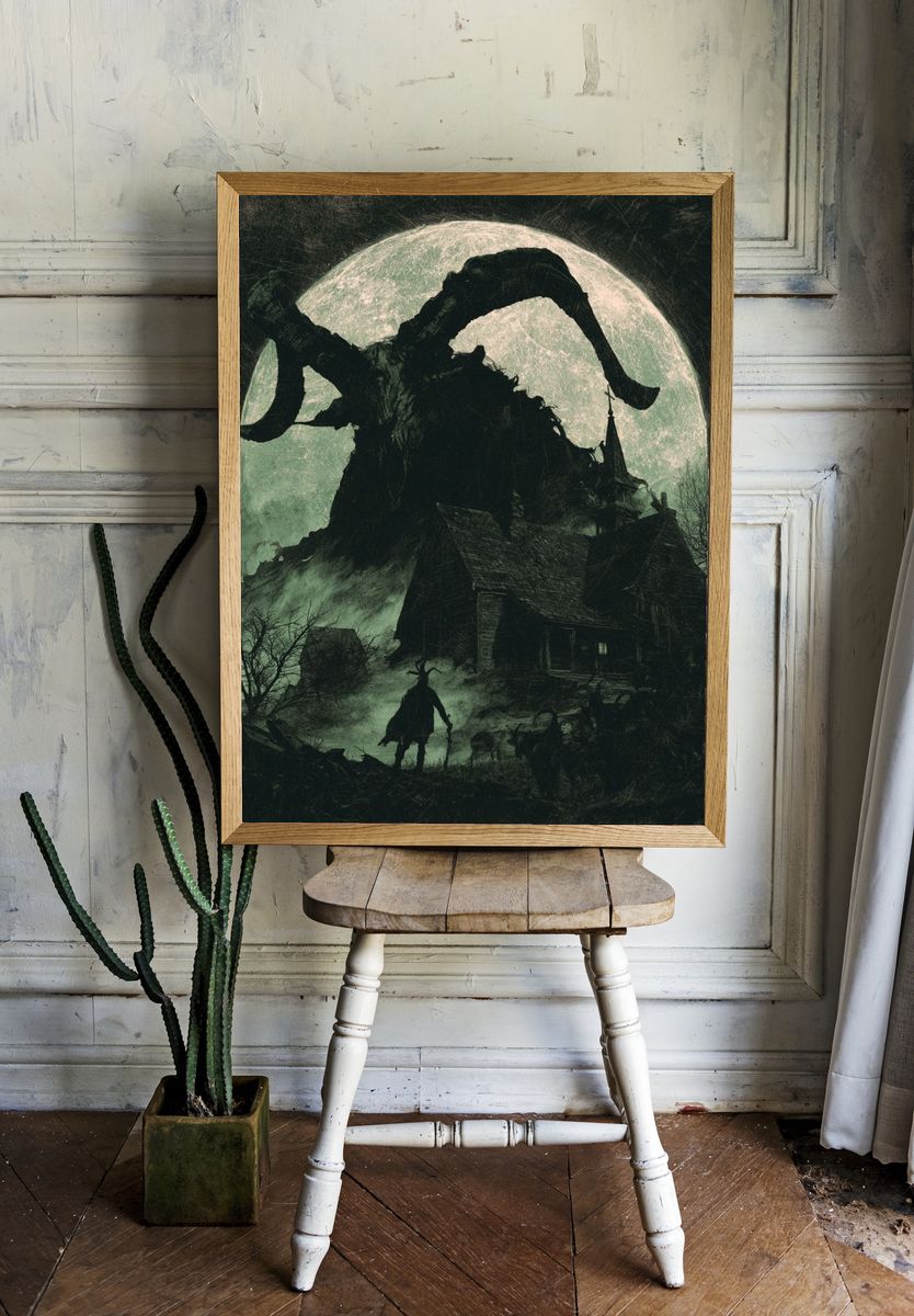 Cthulhu Moonlit Horror Poster. — room view 1