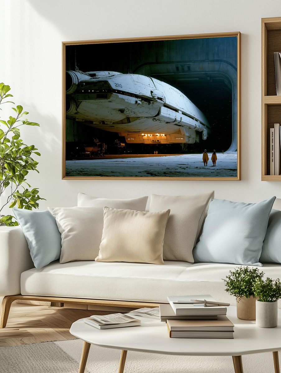 Sci-Fi Starship Hangar Poster. — room view 2
