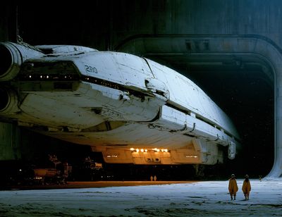 Sci-Fi Starship Hangar Poster.