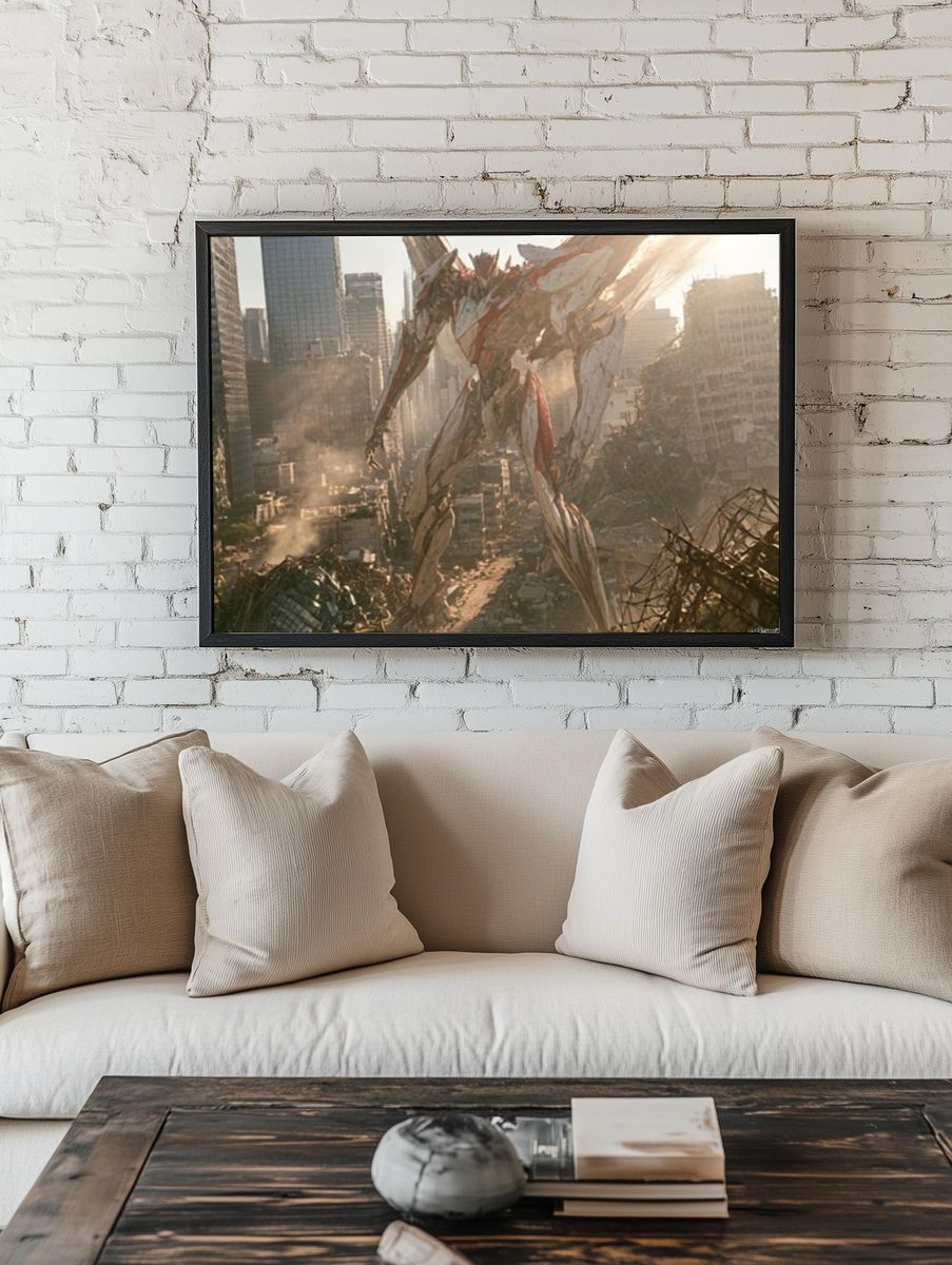 Giant Robot City Ruins Poster. room preview