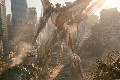 Giant Robot City Ruins Poster. poster
