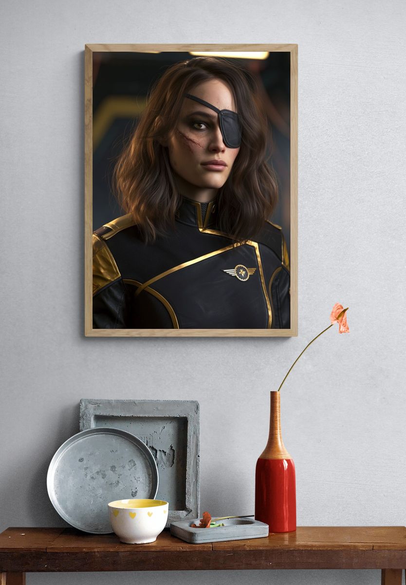 Eyepatch Sci-Fi Heroine Poster. — room view 3