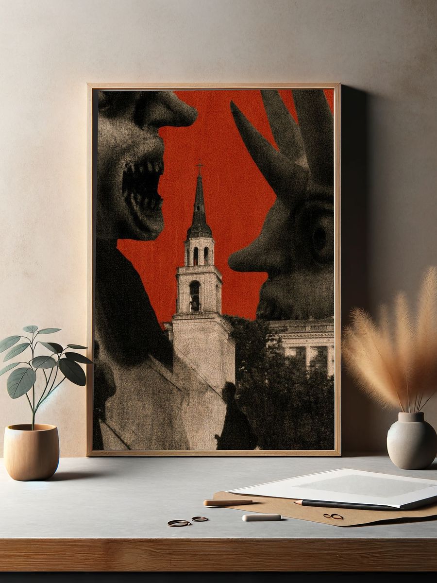 Gothic Cathedral Horror Poster. — room view 2
