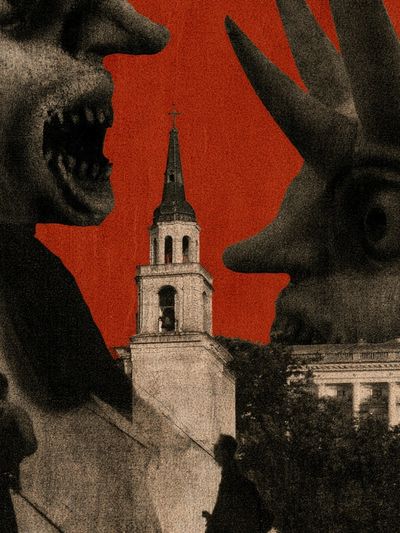 Gothic Cathedral Horror Poster.