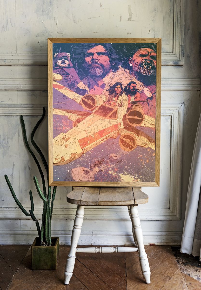 Star Wars Rebel Flight Illustration Poster. room preview