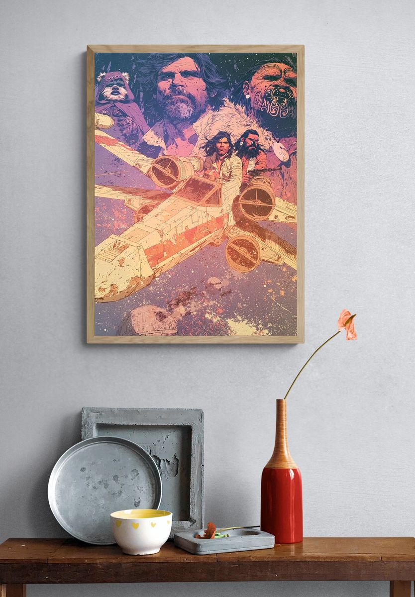 Star Wars Rebel Flight Illustration Poster. — room view 3