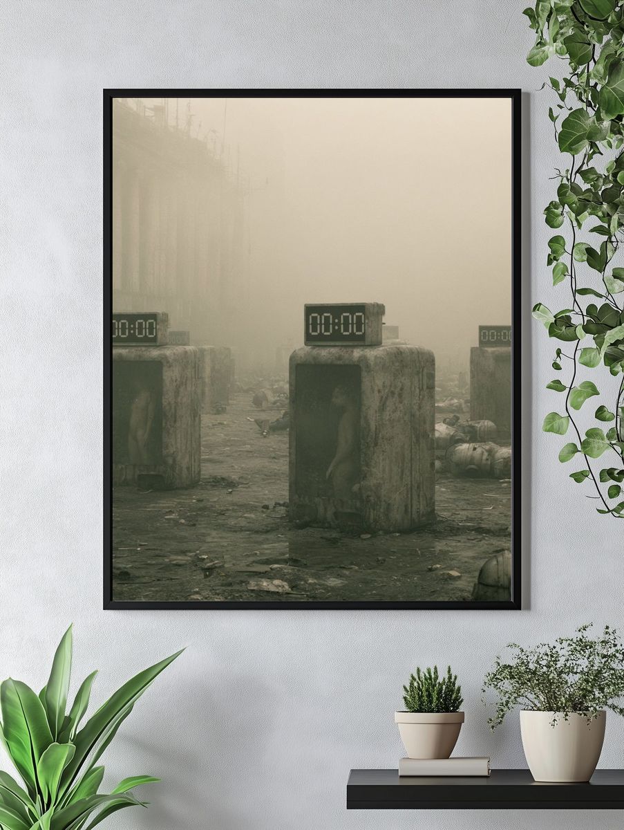 Dystopian Clockscape Sci-Fi Poster. — room view 4