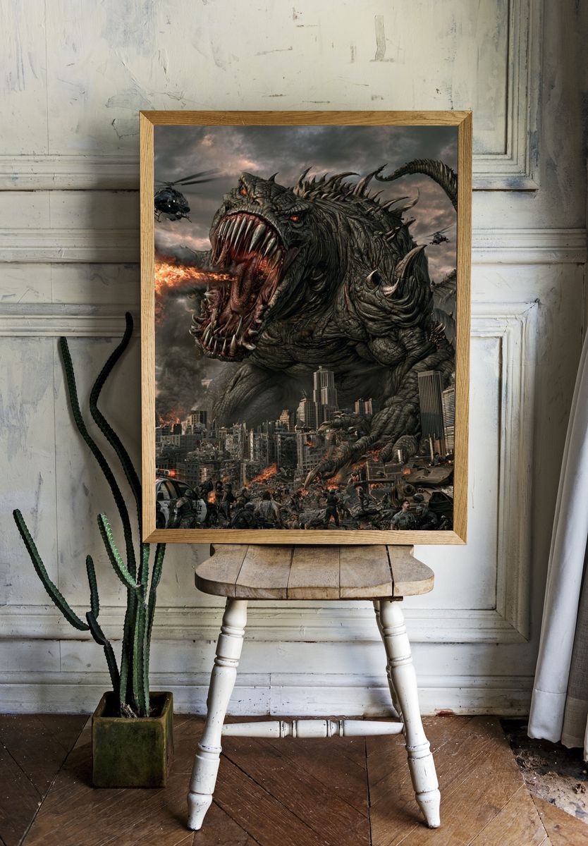 Giant Monster City Attack Poster. — room view 1