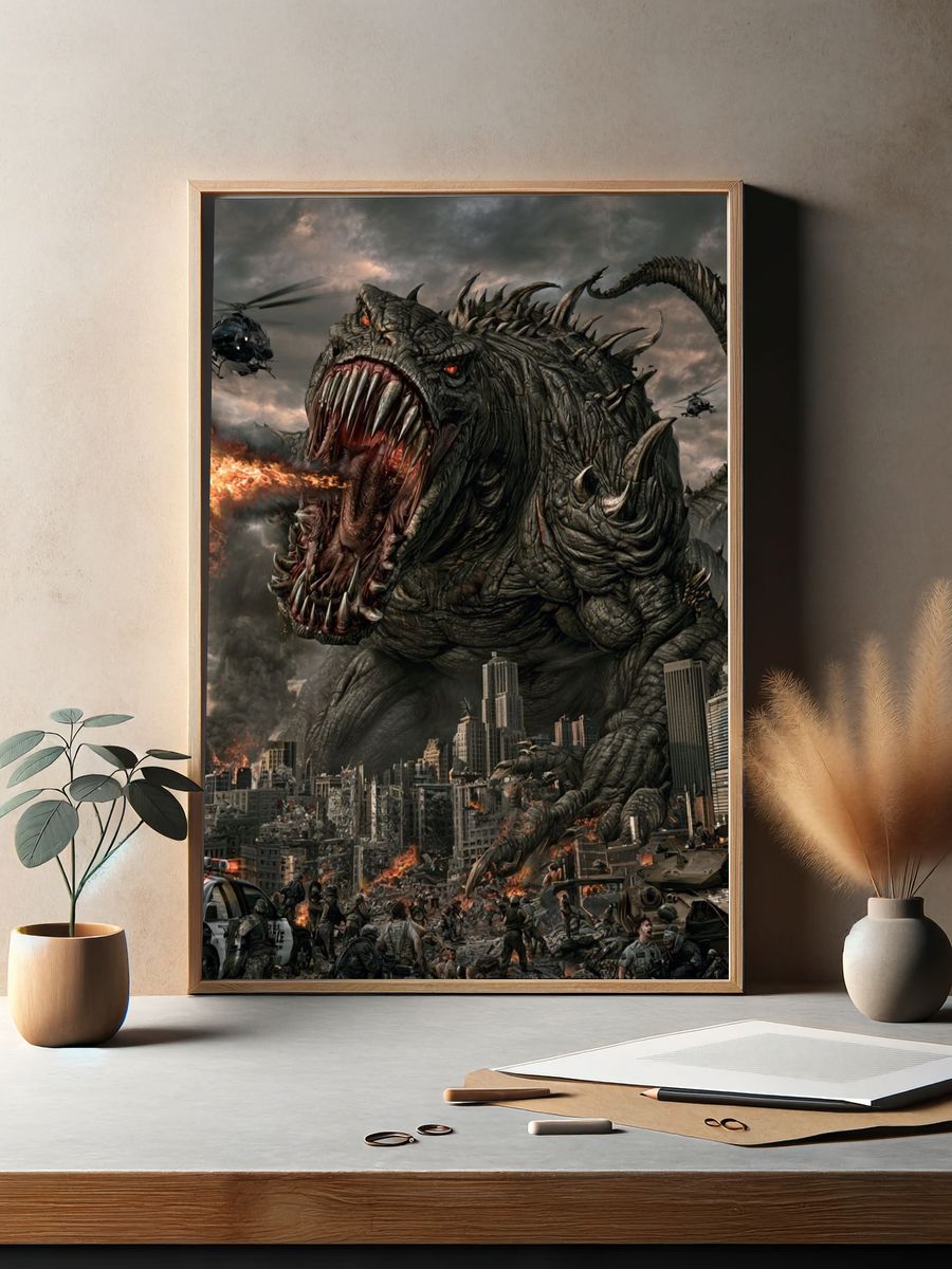 Giant Monster City Attack Poster. — room view 2