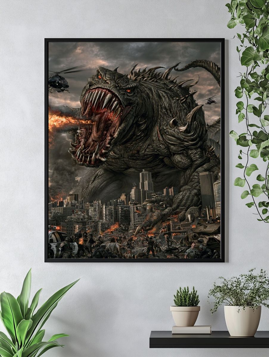 Giant Monster City Attack Poster. — room view 4
