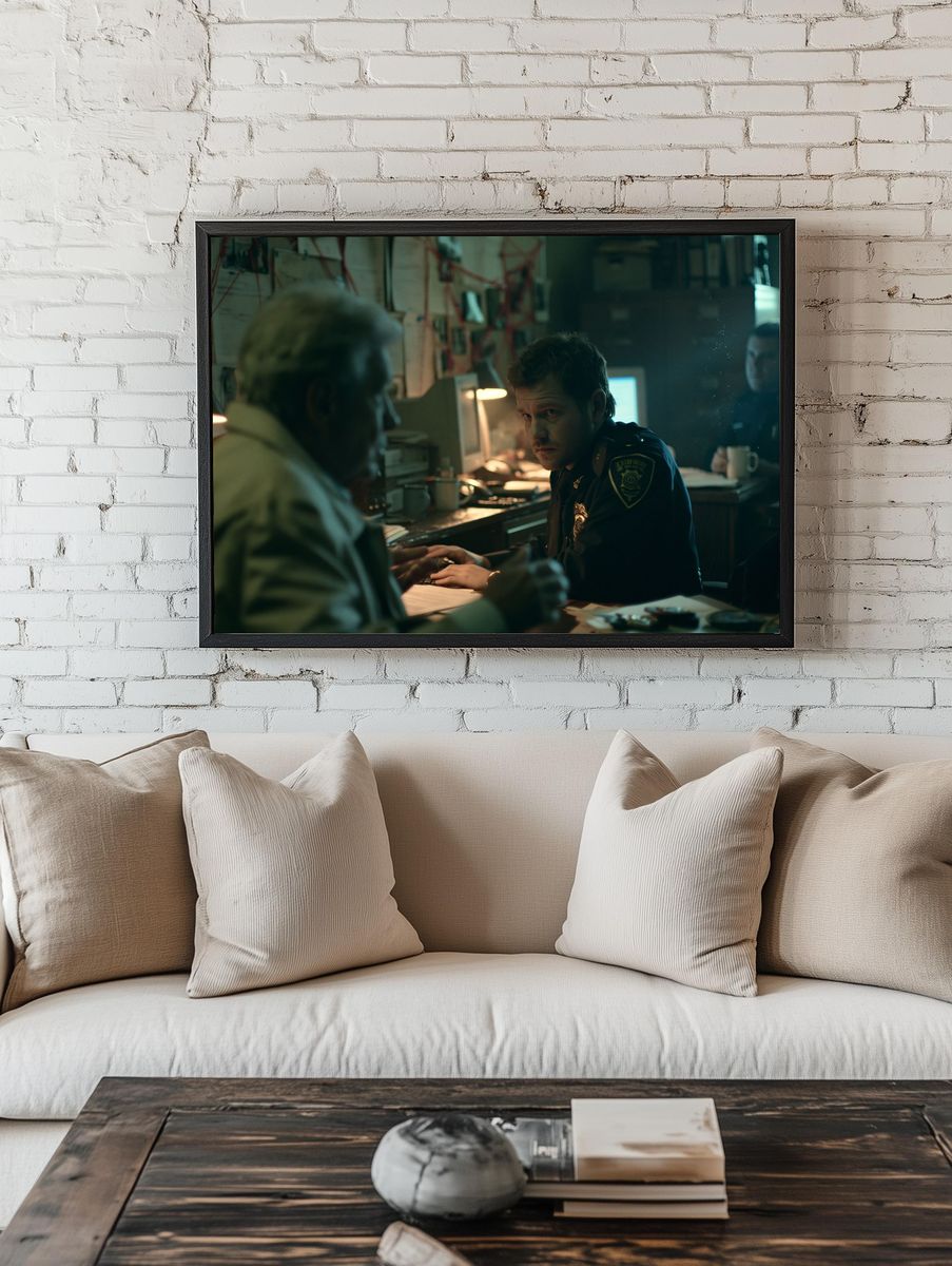 Noir Police Station Scene Poster. — room view 1