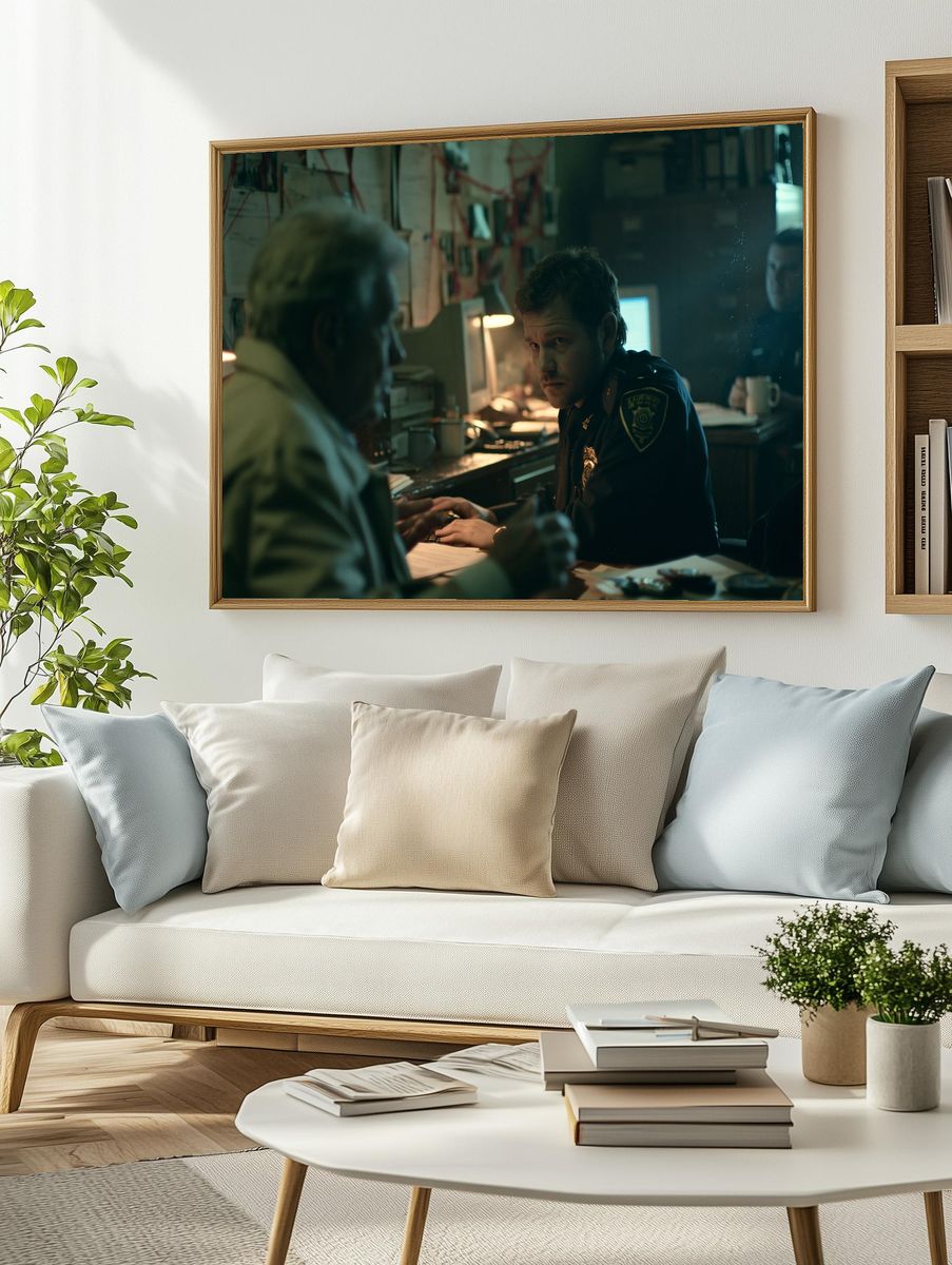 Noir Police Station Scene Poster. — room view 2