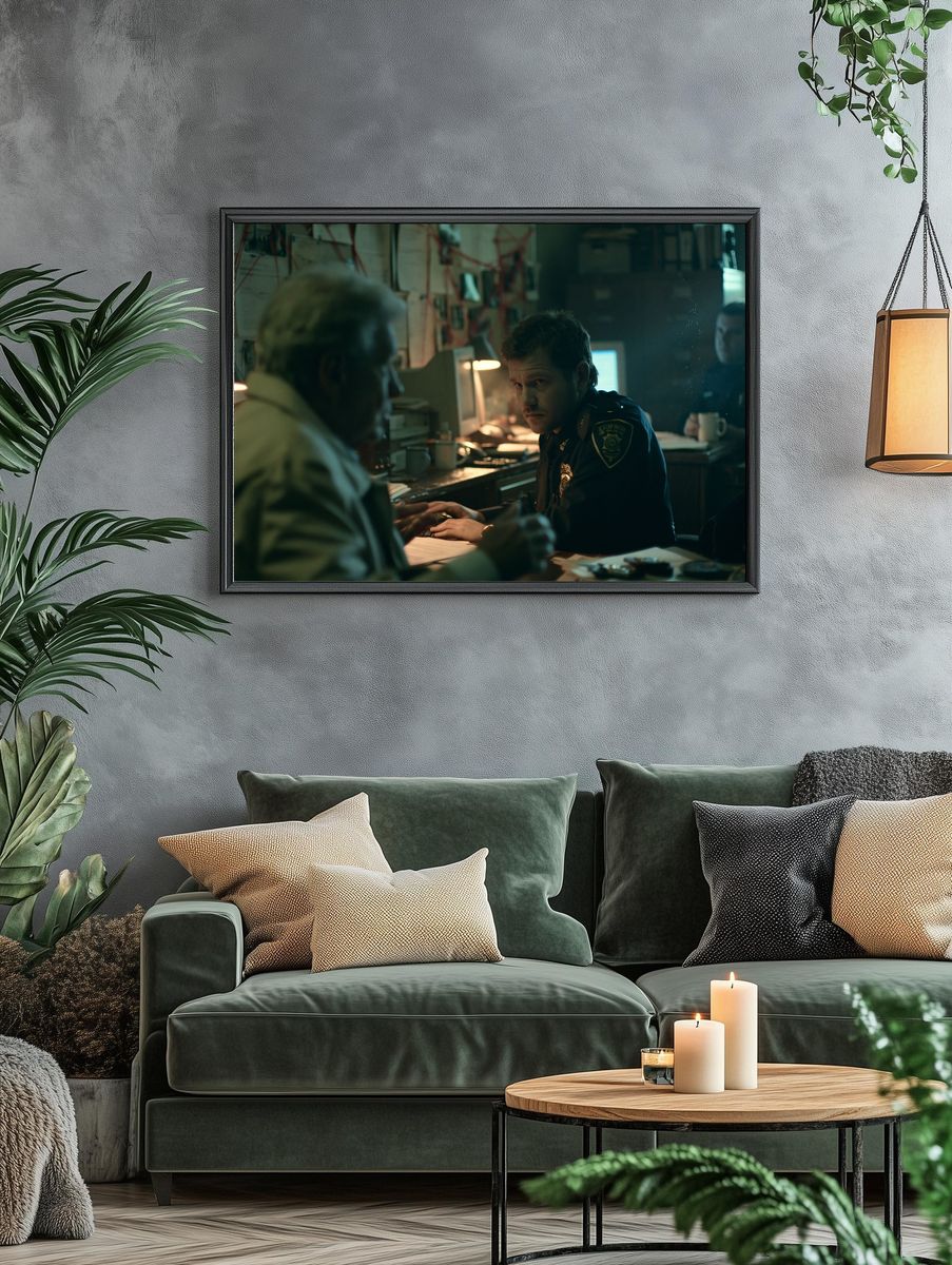 Noir Police Station Scene Poster. — room view 4